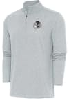 Main image for Antigua Chicago Blackhawks Mens Grey Metallic Logo Hunk Long Sleeve 1/4 Zip Pullover