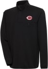Main image for Antigua Cincinnati Reds Mens Black Steamer Long Sleeve 1/4 Zip Pullover