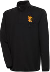 Main image for Antigua San Diego Padres Mens Black Steamer Long Sleeve 1/4 Zip Pullover