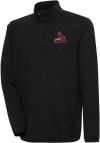 Main image for Antigua St Louis Cardinals Mens Black Steamer Long Sleeve 1/4 Zip Pullover