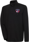 Main image for Antigua FC Dallas Mens Black Steamer Long Sleeve 1/4 Zip Pullover