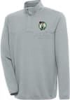 Main image for Antigua Boston Celtics Mens Grey Steamer Long Sleeve 1/4 Zip Pullover