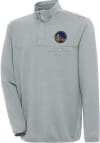 Main image for Antigua Golden State Warriors Mens Grey Steamer Long Sleeve 1/4 Zip Pullover