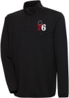 Main image for Antigua Philadelphia 76ers Mens Black Steamer Long Sleeve 1/4 Zip Pullover