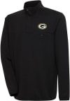 Main image for Antigua Green Bay Packers Mens Black Steamer Long Sleeve 1/4 Zip Pullover