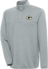 Main image for Antigua Green Bay Packers Mens Grey Steamer Long Sleeve 1/4 Zip Pullover