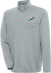Main image for Antigua Miami Dolphins Mens Grey Steamer Long Sleeve 1/4 Zip Pullover