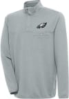 Main image for Antigua Philadelphia Eagles Mens Grey Steamer Long Sleeve 1/4 Zip Pullover
