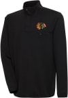 Main image for Antigua Chicago Blackhawks Mens Black Steamer Long Sleeve 1/4 Zip Pullover