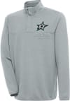 Main image for Antigua Dallas Stars Mens Grey Steamer Long Sleeve 1/4 Zip Pullover