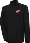 Main image for Antigua Detroit Red Wings Mens Black Steamer Long Sleeve 1/4 Zip Pullover