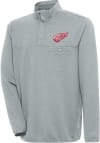 Main image for Antigua Detroit Red Wings Mens Grey Steamer Long Sleeve 1/4 Zip Pullover