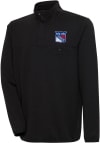 Main image for Antigua New York Rangers Mens Black Steamer Long Sleeve 1/4 Zip Pullover
