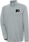 Main image for Antigua Philadelphia Flyers Mens Grey Steamer Long Sleeve 1/4 Zip Pullover