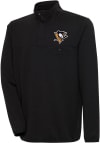 Main image for Antigua Pittsburgh Penguins Mens Black Steamer Long Sleeve 1/4 Zip Pullover