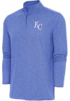 Main image for Antigua Kansas City Royals Mens Blue Hunk Long Sleeve 1/4 Zip Pullover
