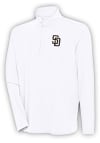 Main image for Antigua San Diego Padres Mens White Hunk Long Sleeve 1/4 Zip Pullover