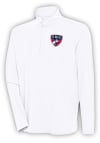 Main image for Antigua FC Dallas Mens White Hunk Long Sleeve 1/4 Zip Pullover