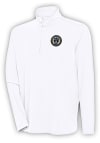 Main image for Antigua Philadelphia Union Mens White Hunk Long Sleeve 1/4 Zip Pullover