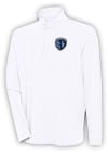 Main image for Antigua Sporting Kansas City Mens White Hunk Long Sleeve 1/4 Zip Pullover