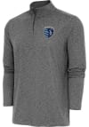 Main image for Antigua Sporting Kansas City Mens Black Hunk Long Sleeve 1/4 Zip Pullover