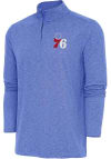 Main image for Antigua Philadelphia 76ers Mens Blue Hunk Long Sleeve 1/4 Zip Pullover