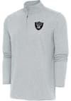 Main image for Antigua Las Vegas Raiders Mens Grey Hunk Long Sleeve 1/4 Zip Pullover