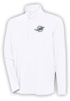 Main image for Antigua Miami Dolphins Mens White Hunk Long Sleeve 1/4 Zip Pullover