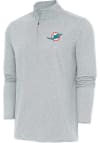 Main image for Antigua Miami Dolphins Mens Grey Hunk Long Sleeve 1/4 Zip Pullover