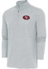 Main image for Antigua San Francisco 49ers Mens Grey Hunk Long Sleeve 1/4 Zip Pullover