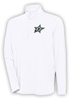 Main image for Antigua Dallas Stars Mens White Hunk Long Sleeve 1/4 Zip Pullover