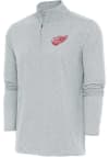 Main image for Antigua Detroit Red Wings Mens Grey Hunk Long Sleeve 1/4 Zip Pullover