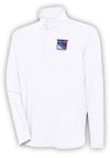 Main image for Antigua New York Rangers Mens White Hunk Long Sleeve 1/4 Zip Pullover