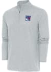 Main image for Antigua New York Rangers Mens Grey Hunk Long Sleeve 1/4 Zip Pullover