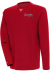 Main image for Antigua Atlanta Braves Mens Red Flier Bunker Long Sleeve Crew Sweatshirt