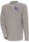 Main image for Antigua Kansas City Royals Mens Oatmeal Flier Bunker Long Sleeve Crew Sweatshirt