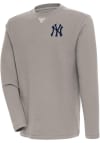 Main image for Antigua New York Yankees Mens Oatmeal Flier Bunker Long Sleeve Crew Sweatshirt