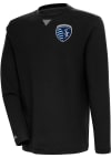 Main image for Antigua Sporting Kansas City Mens Black Flier Bunker Long Sleeve Crew Sweatshirt