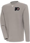 Main image for Antigua Philadelphia Flyers Mens Oatmeal Flier Bunker Long Sleeve Crew Sweatshirt