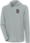Main image for Antigua San Diego Padres Mens Grey Strong Hold Long Sleeve Hoodie
