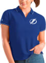 Tampa Bay Lightning Womens Antigua Affluent Polo Polo Shirt - Blue