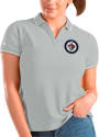Winnipeg Jets Womens Antigua Affluent Polo Polo Shirt - Grey