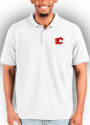 Calgary Flames Antigua Affluent Polo Polos Shirt - White