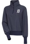 Main image for Antigua Detroit Tigers Womens Navy Blue Upgrade 1/4 Zip Pullover