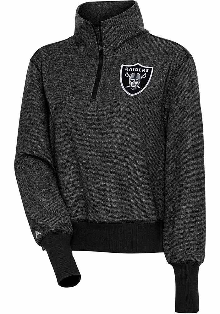 Las Vegas Raiders Antigua Womens BLACK-HEATHER Upgrade Long Sleeve
