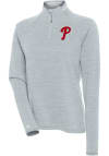 Main image for Antigua Philadelphia Phillies Womens Grey Milo 1/4 Zip Pullover