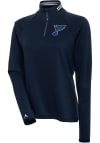 Main image for Antigua St Louis Blues Womens Navy Blue Milo 1/4 Zip Pullover