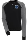 Main image for Antigua Sporting Kansas City Womens Black Flier Bunker Crew Sweatshirt