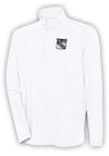Main image for Antigua New York Rangers Mens White Metallic Logo Hunk Long Sleeve 1/4 Zip Pullover