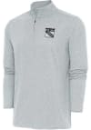 Main image for Antigua New York Rangers Mens Grey Metallic Logo Hunk Long Sleeve 1/4 Zip Pullover